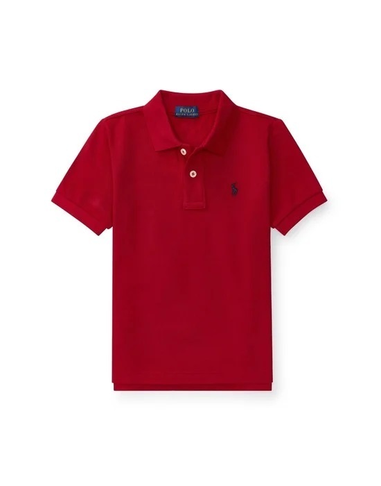 POLO RALPH LAUREN pique polo shirt in red.