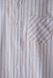 Πουκάμισο λινό HASHTAG σε χρώμα λευκό με μπεζ ριγέ σχέδιο.
