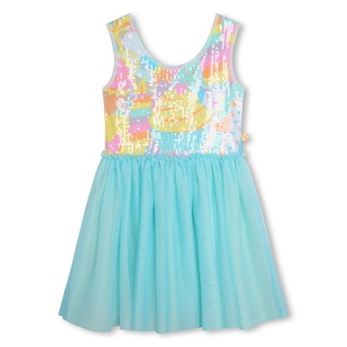 BILLIEBLUSH dress in siel color with sequin cupcake print.