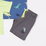 Set of shorts 3 pcs. TRAX in lime color with dinosaur print.