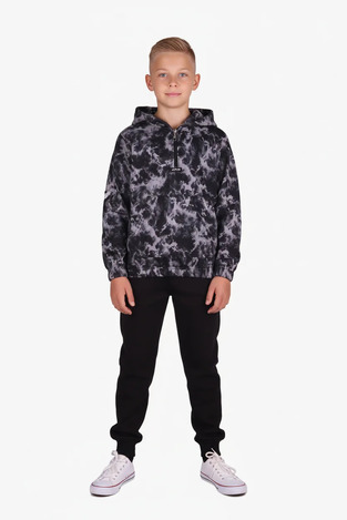 JOYCE tracksuit set in gray and black.