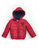 HASHTAG jacket in red with fleece lining.
