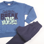 Σετ φόρμας TRAX με λαιμόκοψη σε ραφ-μπλε χρώμα.