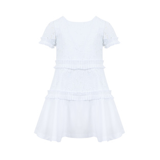 Φόρεμα LAPIN HOUSE σε λευκό χρώμα με κιπούρ ύφασμα.