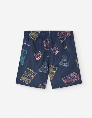 LOSAN bermuda swimsuit with elastic waist in blue.