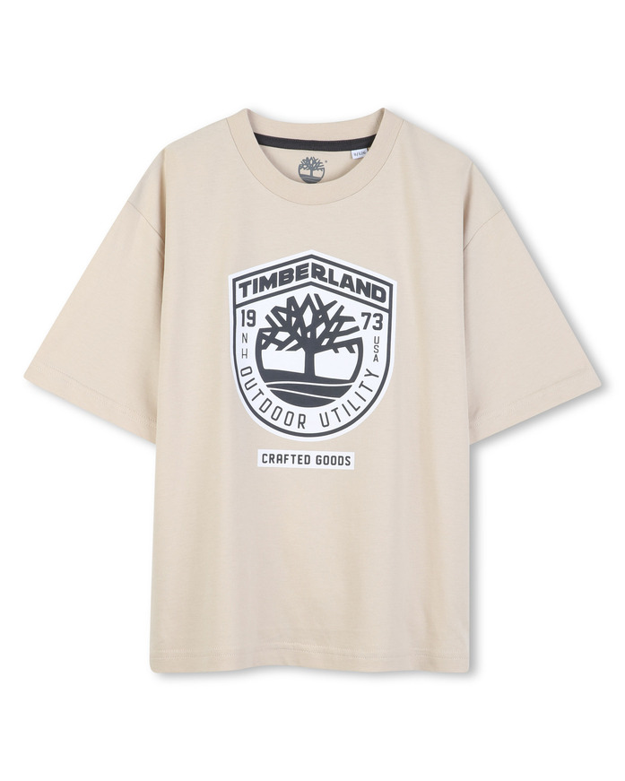 Μπλούζα T-shirt TIMBERLAND, σε χρώμα μπεζ, με τύπωμα στο μπροστινό μέρος.