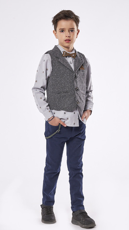 Set of 3 pcs. HASHTAG, vest, bow tie shirt and fabric pants.