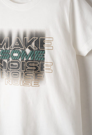 HASHTAG T-shirt in white with print on the front.