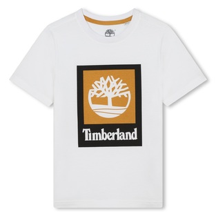 TIMBERLAND blouse in white with "TIMBERLAND" logo embossed.