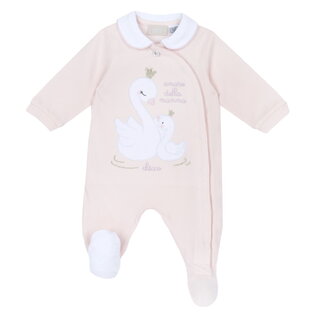 CHICCO bodysuit in pink color with appliqué swan embroidery.