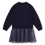 BILLIEBLUSH dress in dark blue color with tulle lining at the end.