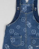 LOSAN denim dungarees in blue with all over floral print.