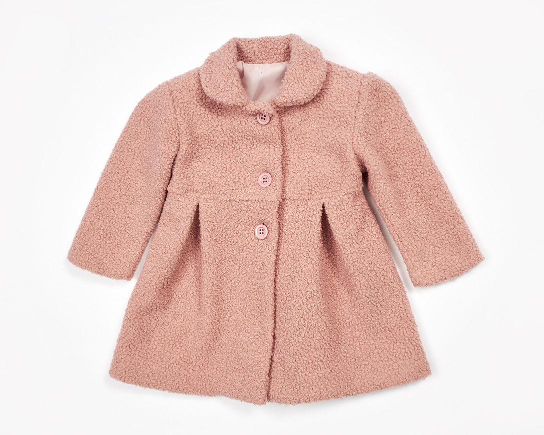 EBITA coat in pink color with collar.