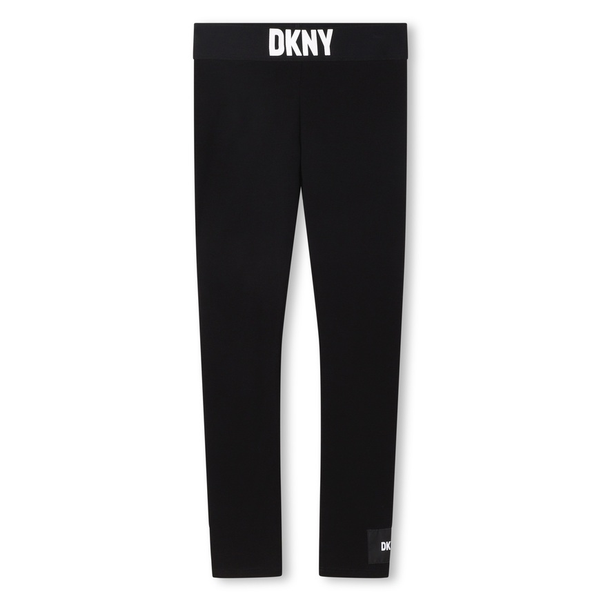 Leggings D.K.N.Y. in black with an embossed "DKNY" logo on the waist.