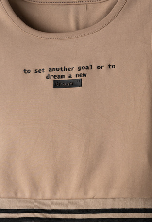 EVITA cycling tights set in beige.