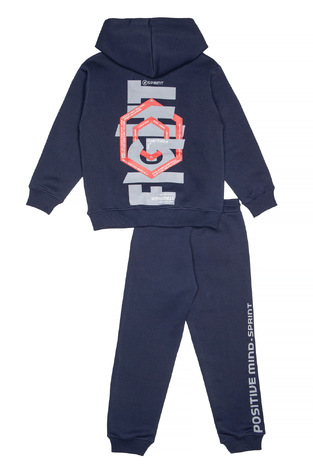 SPRINT suit set with built-in hood in dark blue.