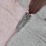 Pink and gray bicolor LAPIN fur bodysuit.