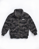 HASHTAG fleece jacket in gray color with camouflage pattern.