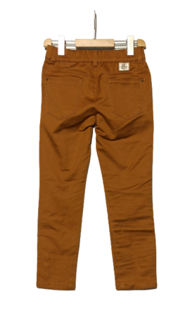 Παντελόνι κολάν IKKS από βαμβακερό ελαστικό ύφασμα σε κάμελ χρώμα με ελαστική ζώνη μέσης.