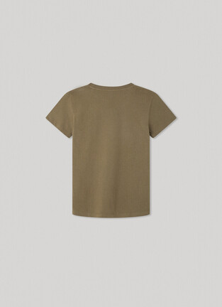 PEPE JEANS blouse in khaki color with embossed logo.
