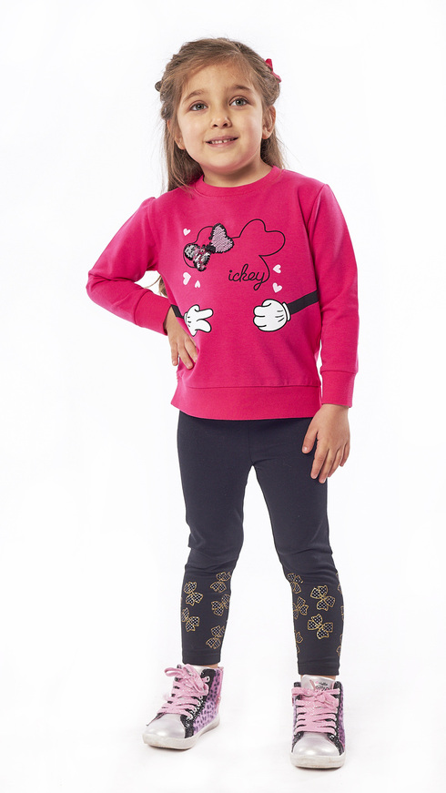 EBITA leggings set in fuchsia color with mickey print.