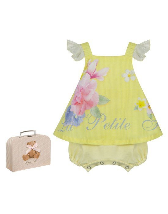 LAPIN HOUSE halter top in yellow color with ruffles.