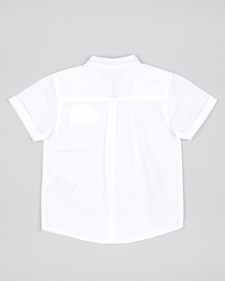 Πουκάμισο λινό LOSAN σε λευκό χρώμα.