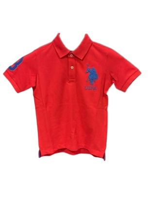 U.S. pique polo shirt Red polo shirt.