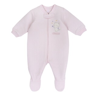 CHICCO quilted bodysuit in pink.