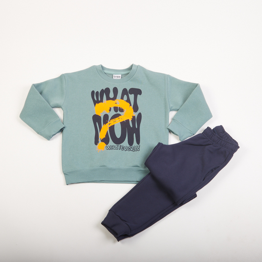 Σετ φόρμας TRAX με λαιμόκοψη σε μέντα με μπλε χρώμα.