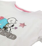 SNOOPY cotton blouse in white color, with embossed print on the front.