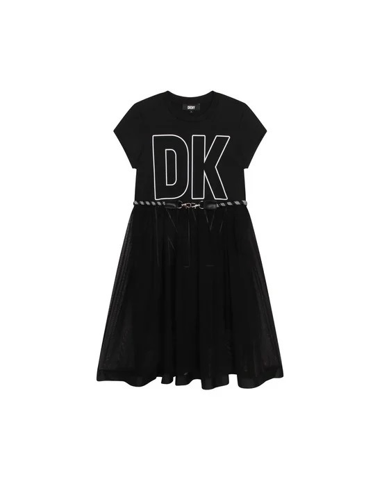 Dress D.K.N.Y. in black color with tulle lining.