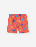 Μαγιό βερμούδα LOSAN με τύπωμα χελωνάκια σε χρώμα κοραλί.