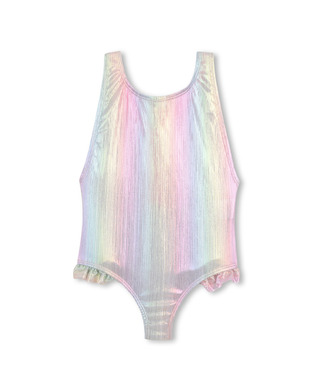 BILLIEBLUSH one-piece swimsuit, multi-colored with a shiny texture.