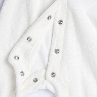 CHICCO velor bodysuit in white color with an all over pattern of roses.