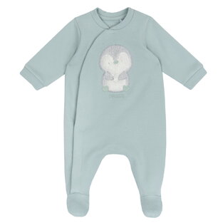 CHICCO sweatshirt in mint color with embossed owl print.
