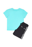 SPRINT shorts set in turquoise color with embossed car print.