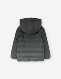 Μπουφάν puffer LOSAN σε γκρι χρώμα με αποσπώμενη κουκούλα.