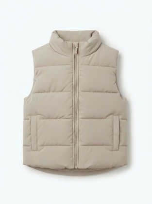 LOSAN sleeveless jacket in ecru color.