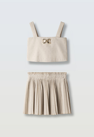 Σετ φούστα ΕΒΙΤΑ σε χρώμα μπεζ.
