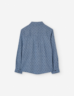 LOSAN shirt in blue with all over airplane print.
