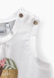 IKKS sleeveless blouse in white color with heart print.