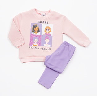 TRAX leggings set in pink-lilac color.