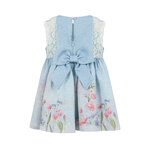 LAPIN HOUSE linen dress in siel color with floral print.