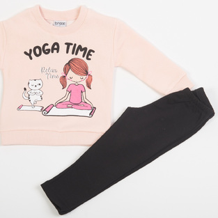 Set of TRAX leggings in pink-black color.
