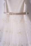 EVITA tulle dress in ivory color with kipur lace.