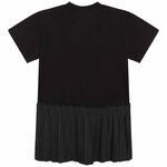 Dress D.K.N.Y. in black color with leather trim.