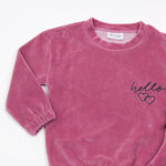 Βελουτέ σετ φόρμας TRAX σε σκούρο ροζ χρώμα.