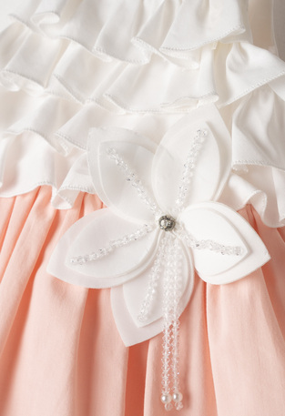 Φόρεμα ΕΒΙΤΑ,σε χρώμα λευκό-ροζ ανοιχτό.