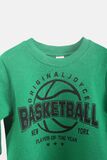 JOYCE tracksuit set in green with "BASKETBALL" logo.